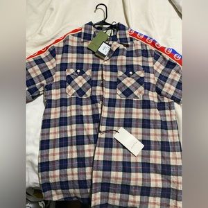 Brand New Never Worn Gucci Short Sleeve Flannel